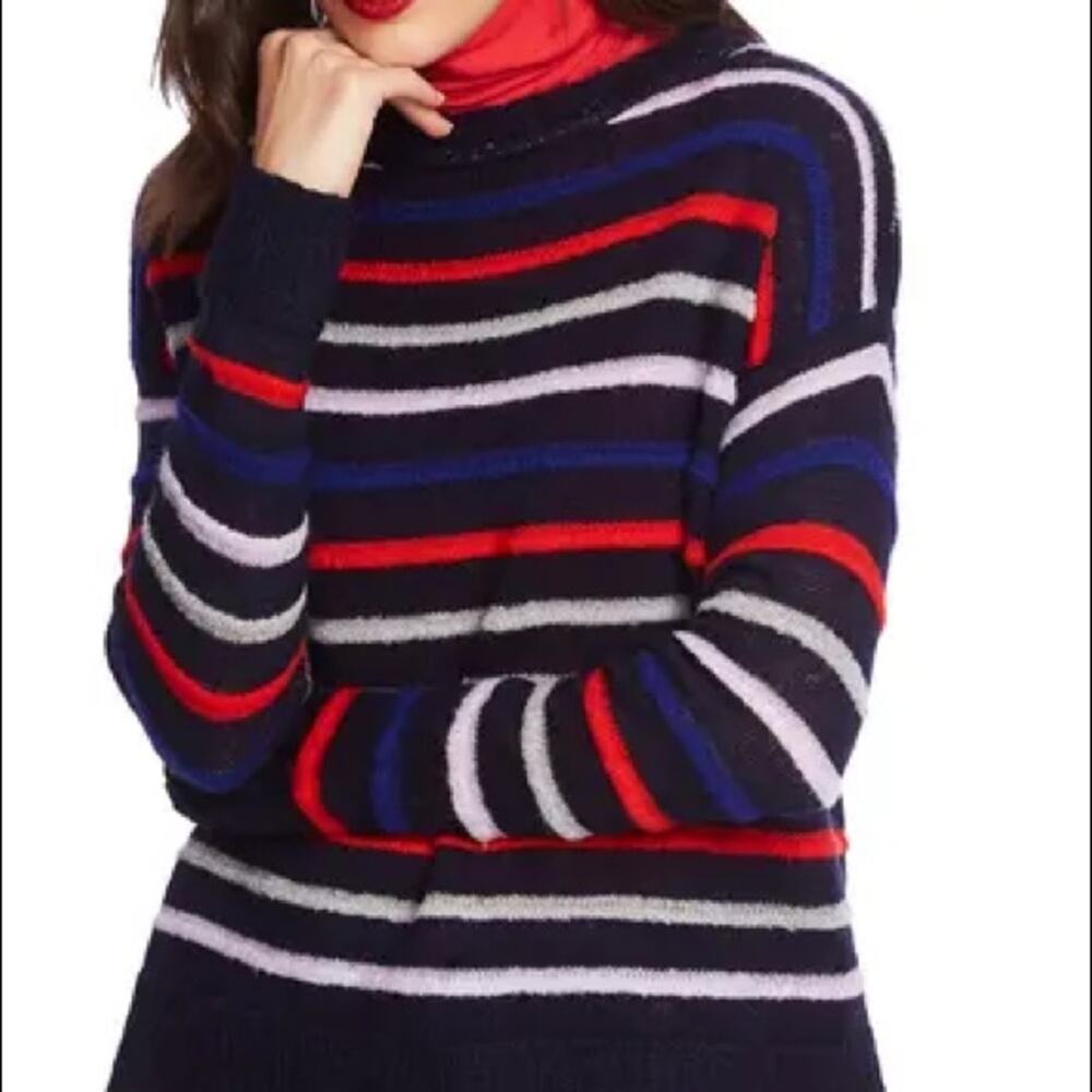 Court & Rowe NEW Navy Crush Stripe Sweater XSmall